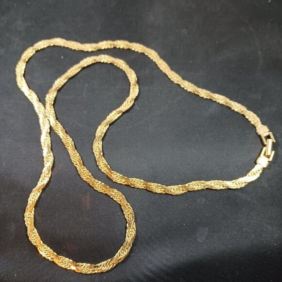 Vintage 80's Gold Tone Long Chain Thick Necklace - Picture 5 of 11